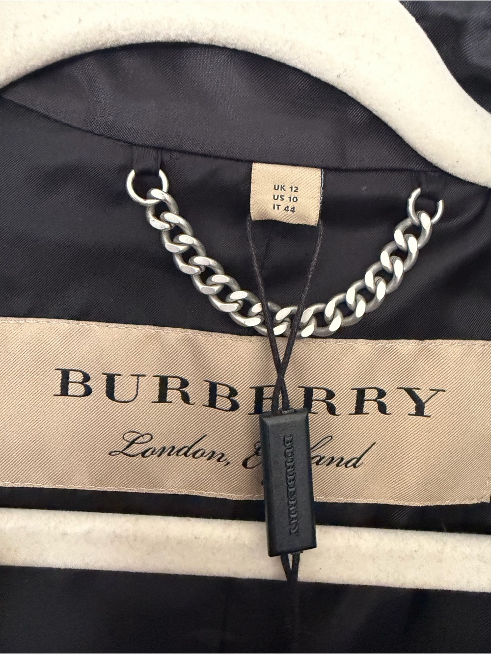 Burberry Women's Black Military-Style Jacket with White Trim - Picture 7 of 13